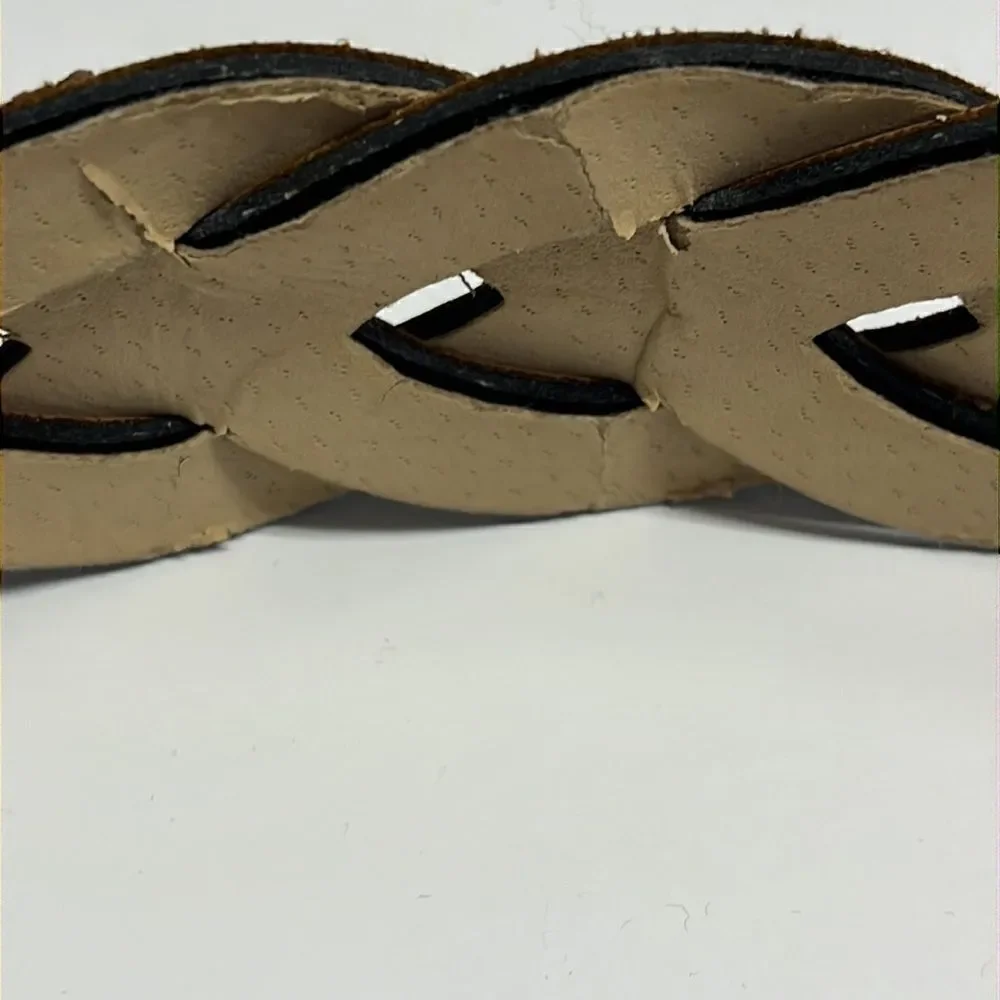 Steve Madden Women’s Braided Two-Tone Brown Belt- Large